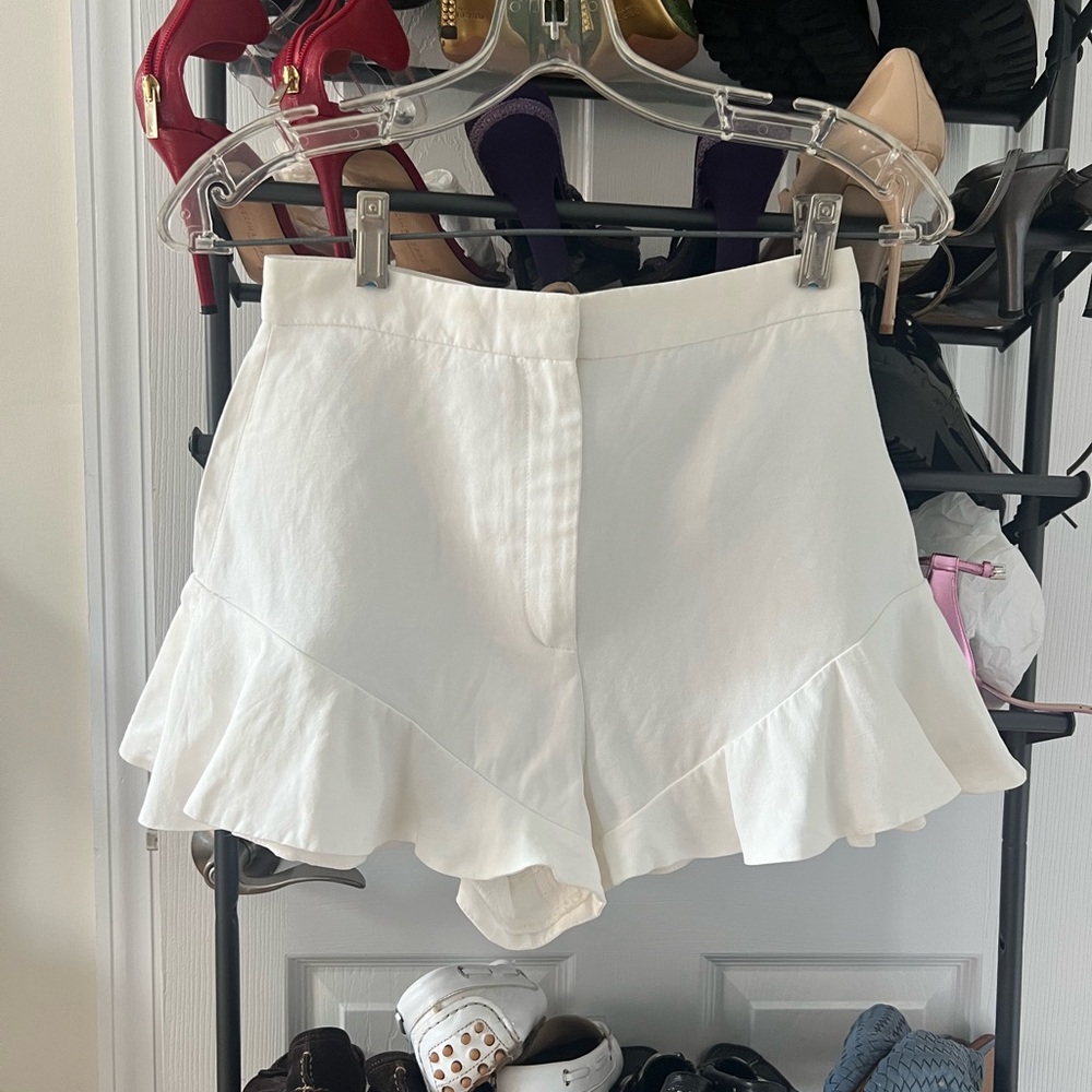 Sandro white high-waisted dressy shorts
